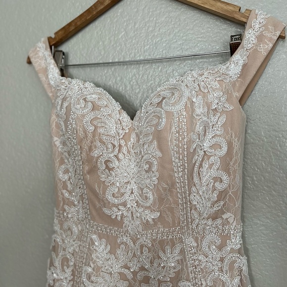 Lulus Luxe Promised Love White Beaded Lace Off-the-Shoulder Maxi Dress - Picture 5 of 10